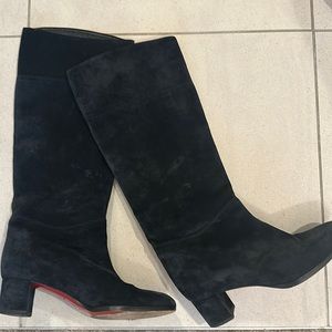 Christian Louboutin Suede Boots 2in Heel
